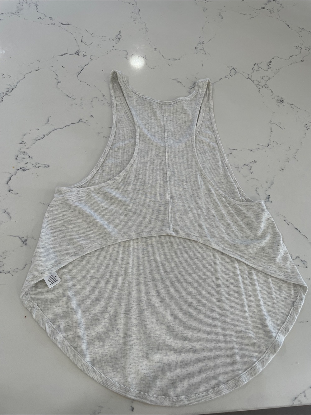 Athleta Heather Gray Ribbed Racerback Tank - Picture 3 of 3